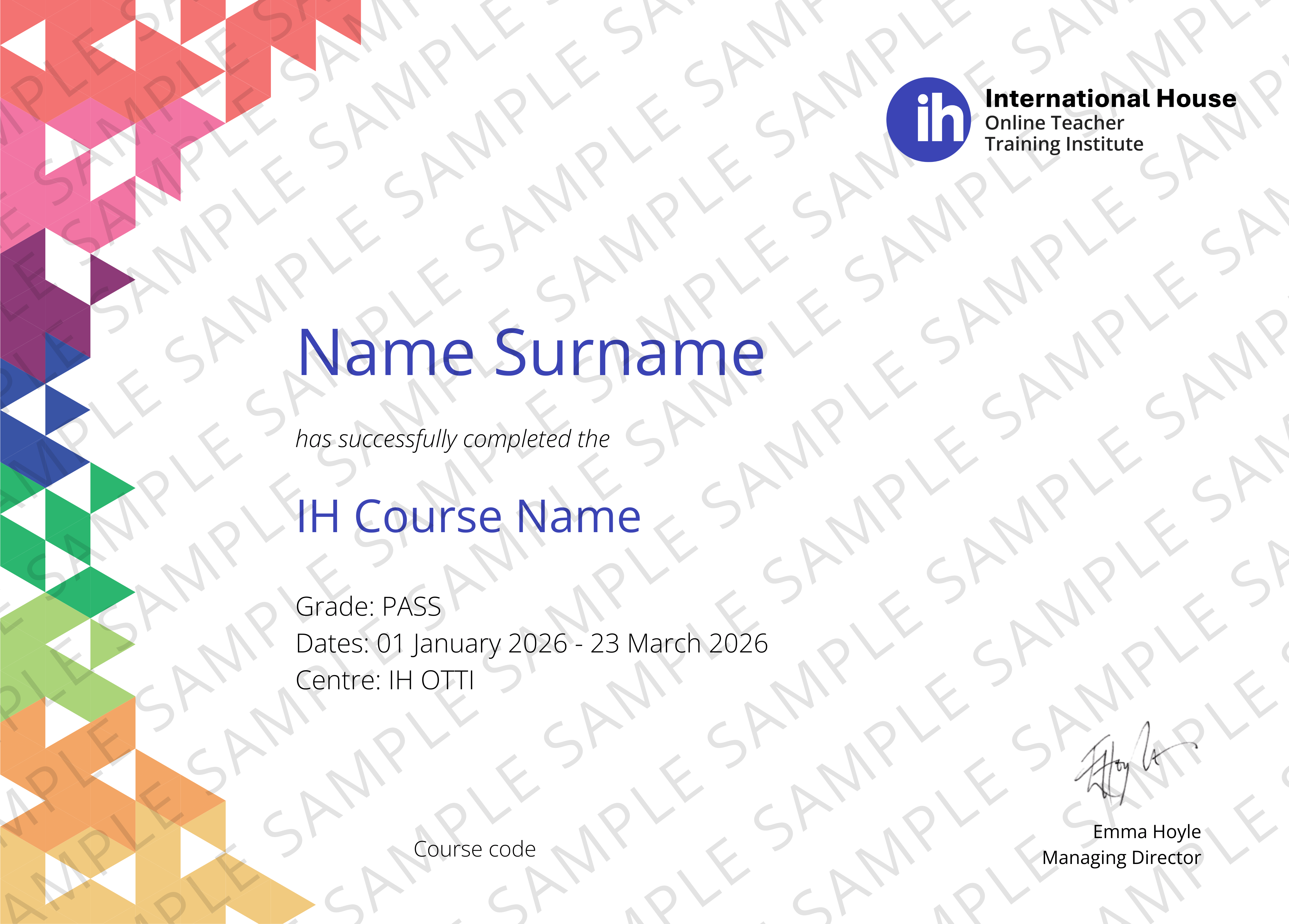 Sample Certificate OTTI